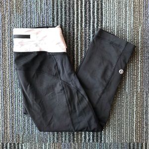 Women’s lululemon black cropped tights in size 4